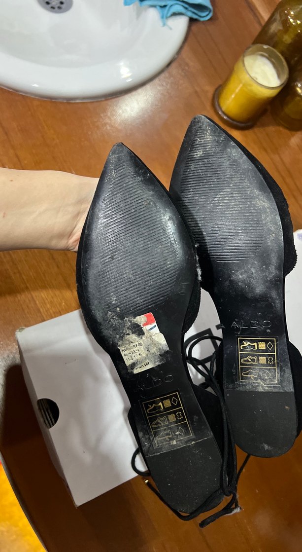 Siyah Süet Dantel Detaylı Stiletto Kadın Babet - Görsel 4