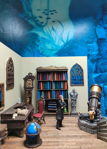 Bilim insanı Çalışma odası dioarama - Görsel 5