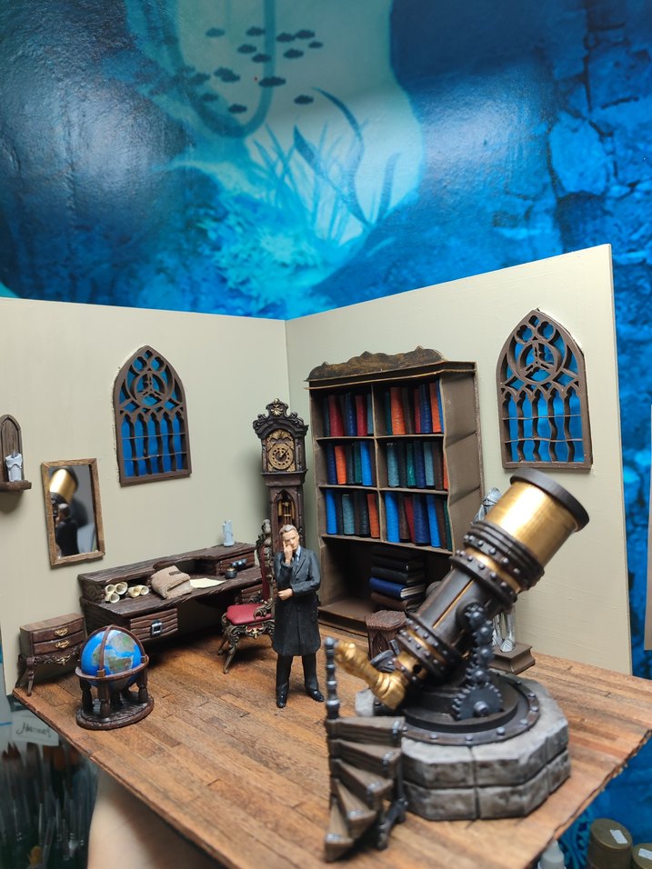 Bilim insanı Çalışma odası dioarama - Görsel 3