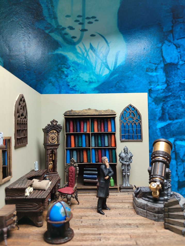 Bilim insanı Çalışma odası dioarama - Görsel 5