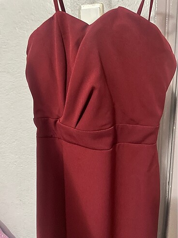 s Beden Sıfır Bordo elbise