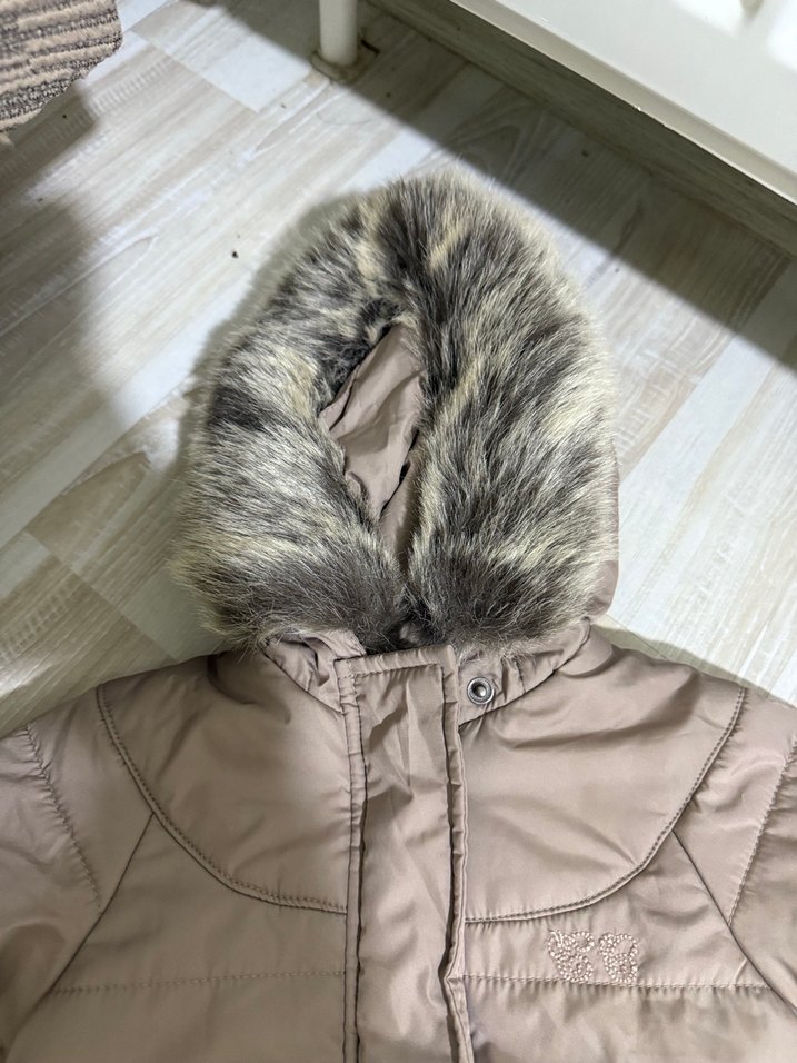 Kız Bebek Kahverengi Kürklü Tulumu - Görsel 5