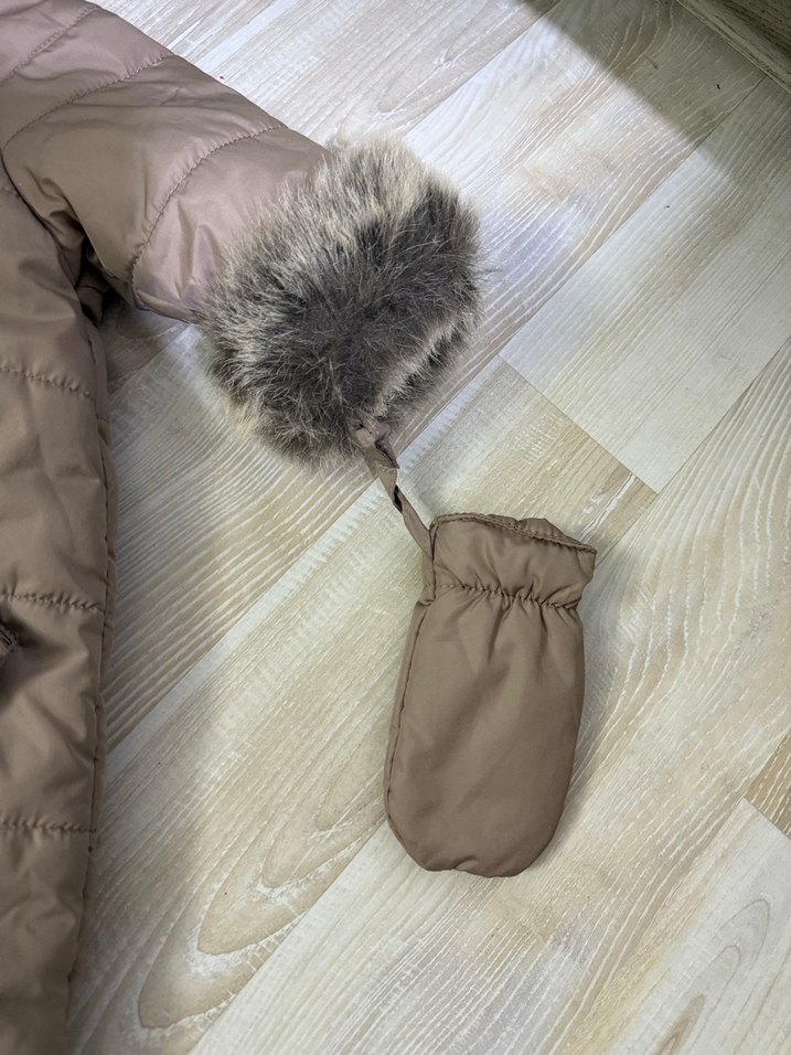 Kız Bebek Kahverengi Kürklü Tulumu - Görsel 3