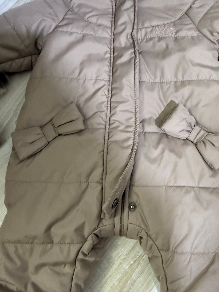 Kız Bebek Kahverengi Kürklü Tulumu - Görsel 4