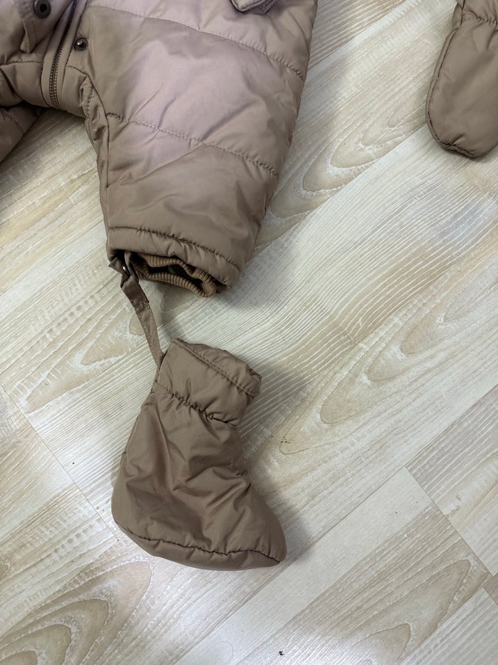 Kız Bebek Kahverengi Kürklü Tulumu - Görsel 2