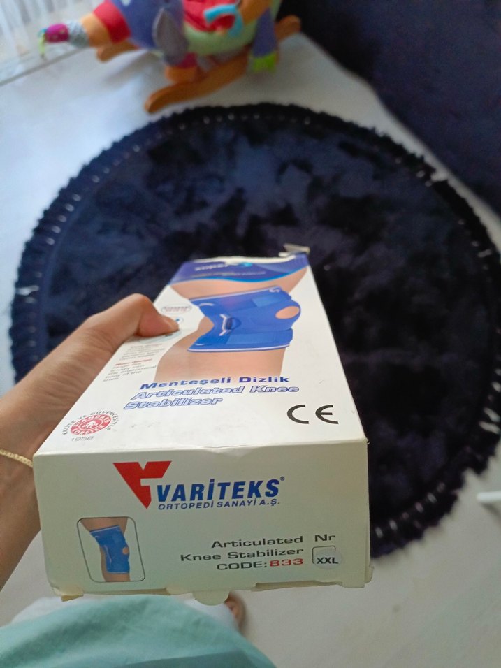 Menteseli Mavi Dizlik - Ayarlanabilir Velcro - Görsel 2