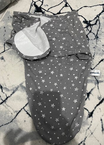 Gri Yıldız Desenli Bebek Kundak - Görsel 2
