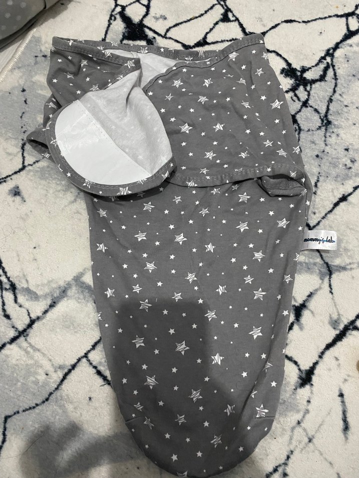 Gri Yıldız Desenli Bebek Kundak - Görsel 2