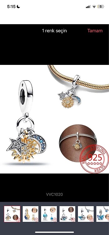 Gökyüzü Üçlü Sallantılı Charm