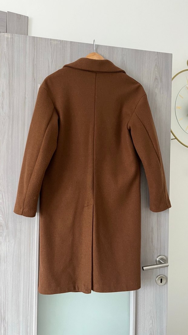 Kahverengi Düğmeli Klasik Kaban - Görsel 4