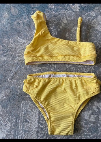 Sarı Kız Çocuk Askılı Bikini Takımı