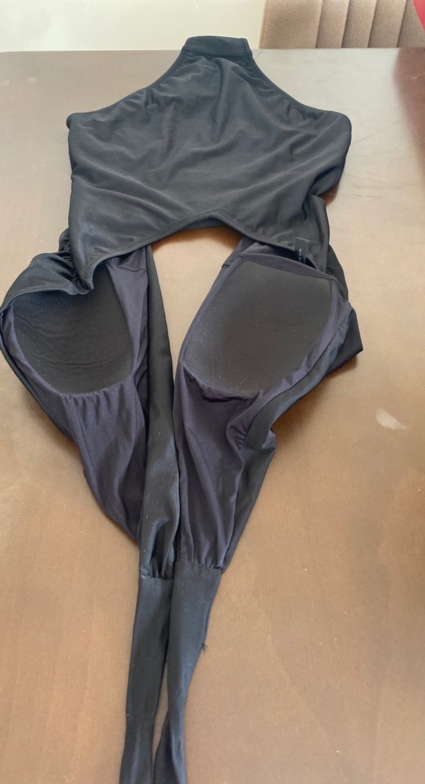 Siyah Drapeli Strappy Kadın Mayo - Görsel 2