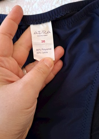 Lacivert Bohem Tarzı İp Askılı Bikini - Görsel 4