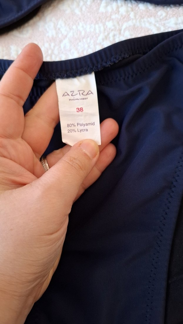 Lacivert Bohem Tarzı İp Askılı Bikini - Görsel 4