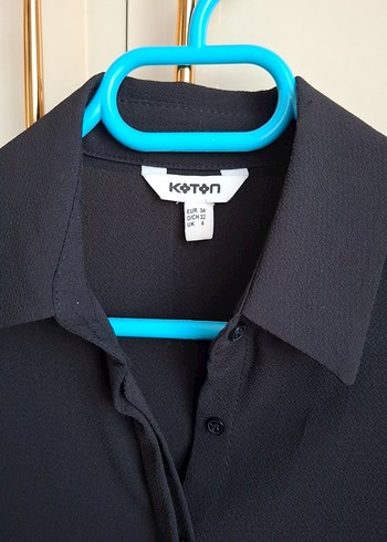 İnci Detaylı Siyah Kısa Kollu Gömlek - Görsel 4