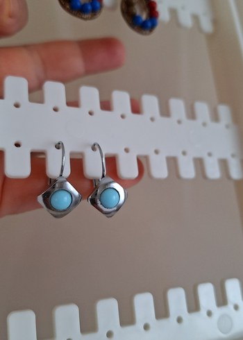 Turkuaz Boncuklu Mini Bohem Küpe - Görsel 3