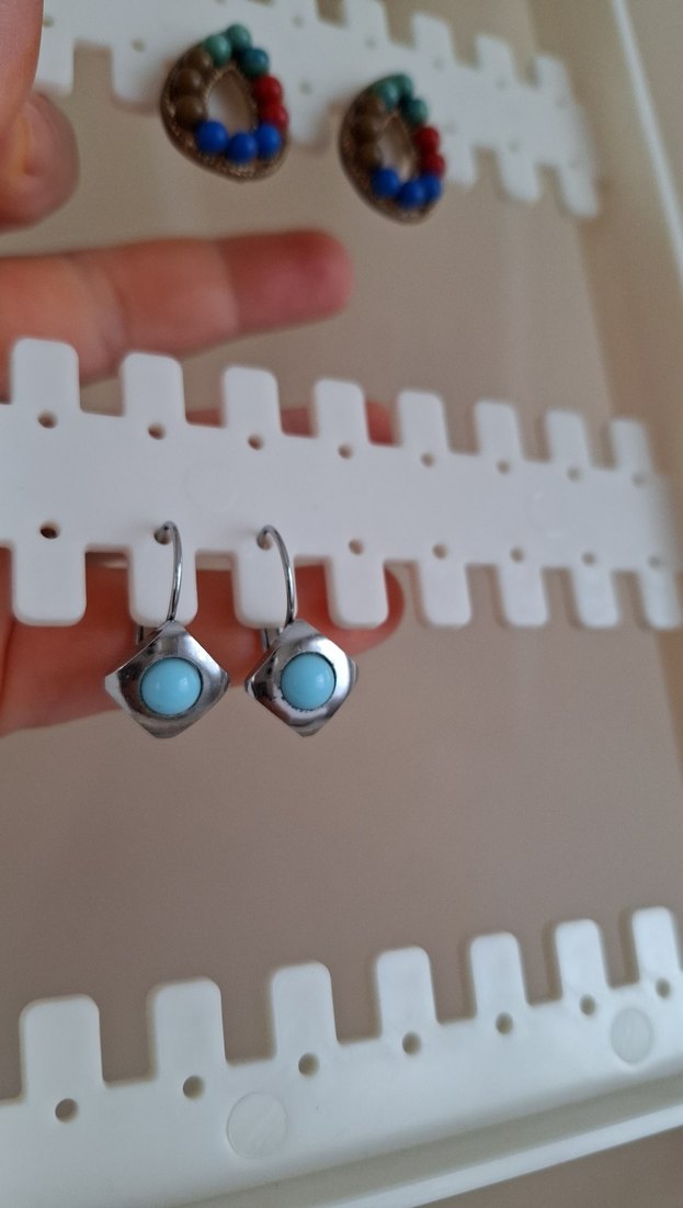 Turkuaz Boncuklu Mini Bohem Küpe - Görsel 3