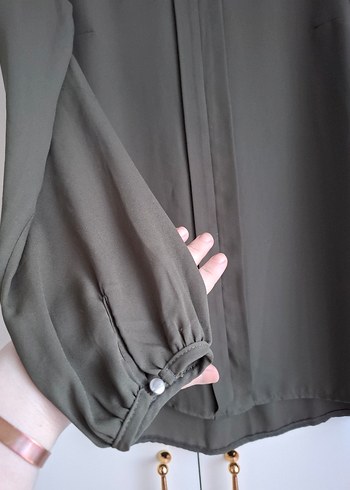 Kadın V Yakalı Uzun Kollu Bluz - Görsel 6