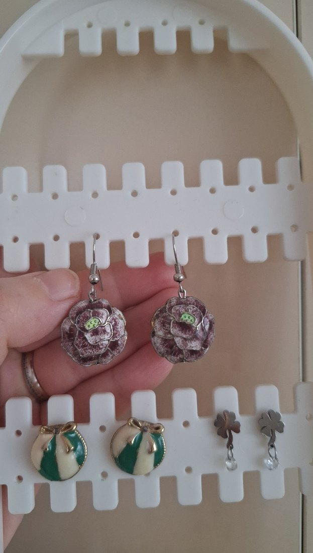 Çiçek Desenli Küpe - Görsel 2