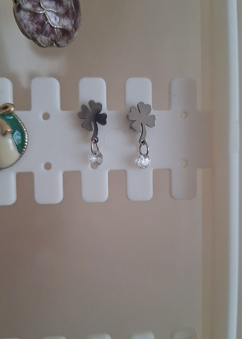 silver rengi Mini Kadın Küpe - Görsel 2