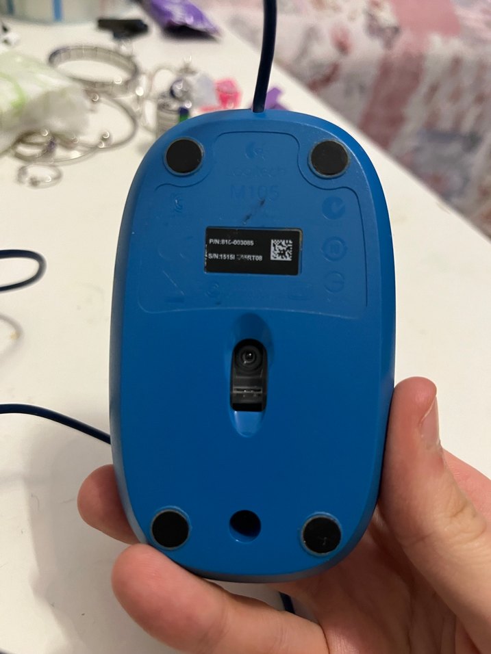 Logitech Kablolu Mavi Bilgisayar Mouse - Görsel 3