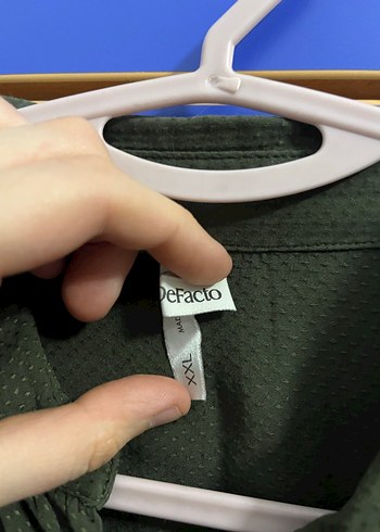 Kadın Haki Düğmeli Uzun Kollu Gömlek - Görsel 2