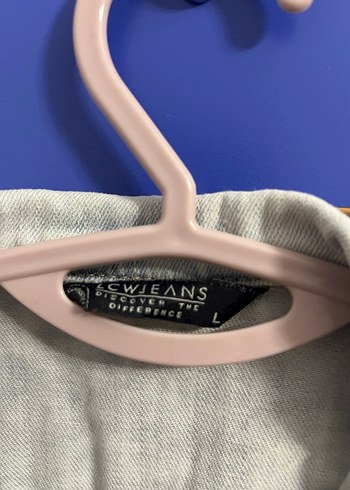 Kadın Mavi Batik Desenli Kolsuz Denim Ceket - Görsel 2