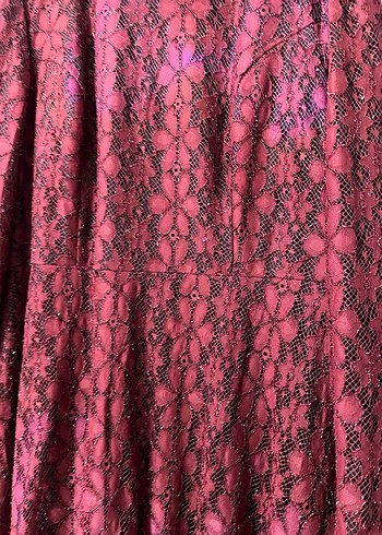 Bordo Yılan Desenli Uzun Elbise - Görsel 7