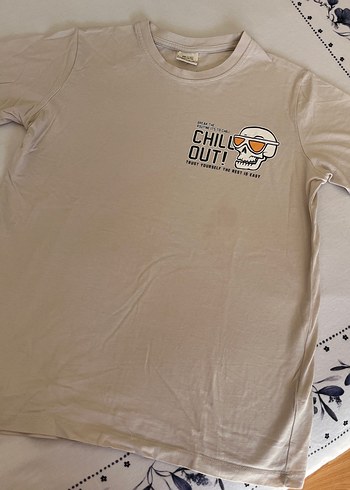 Erkek çocuk Bej Pamuklu Baskılı Tişört - Görsel 2