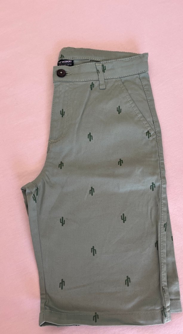 Düğmeli Nakışlı Erkek Şort - Görsel 5