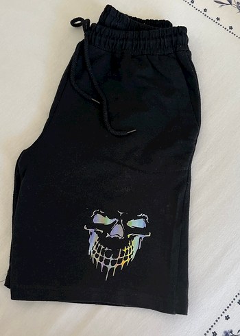 Siyah Bağcıklı Mini Rock Punk Şort - Görsel 4