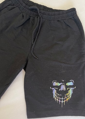 Siyah Bağcıklı Mini Rock Punk Şort - Görsel 3