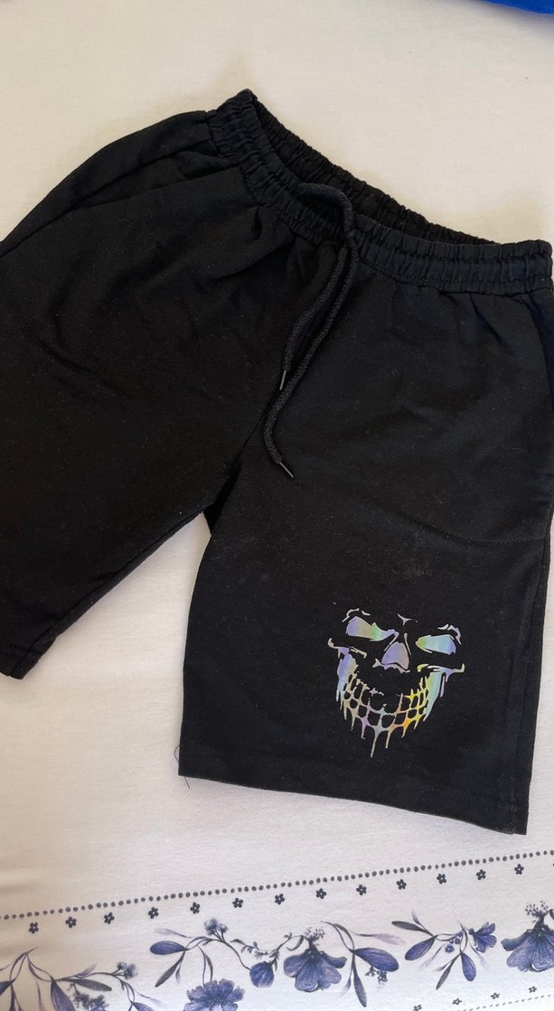 Siyah Bağcıklı Mini Rock Punk Şort - Görsel 2