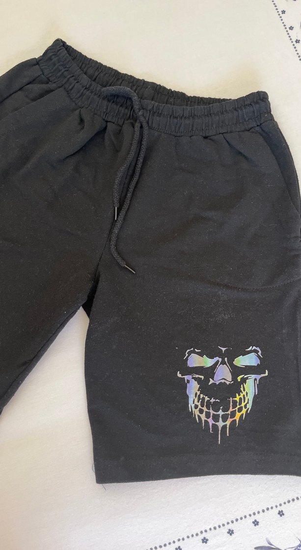 Siyah Bağcıklı Mini Rock Punk Şort - Görsel 3