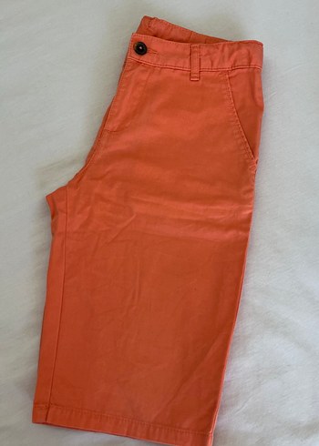 Parlak Turuncu Erkek Midi Şort Kemerli - Görsel 4