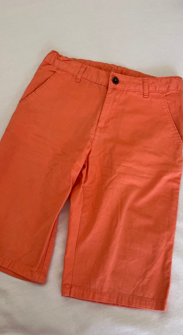 Parlak Turuncu Erkek Midi Şort Kemerli - Görsel 3