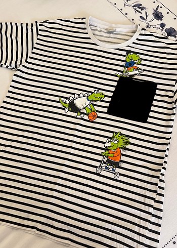 Çizgili Baskılı Erkek Tişörtü - Görsel 5