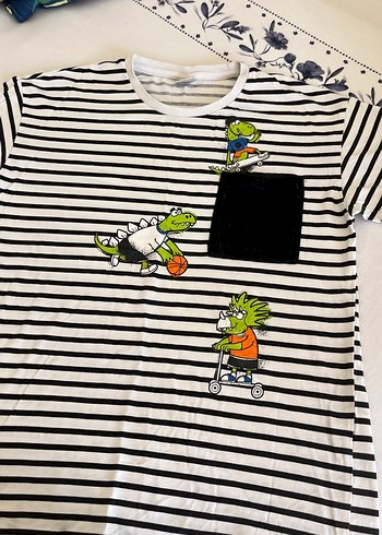 Çizgili Baskılı Erkek Tişörtü - Görsel 2