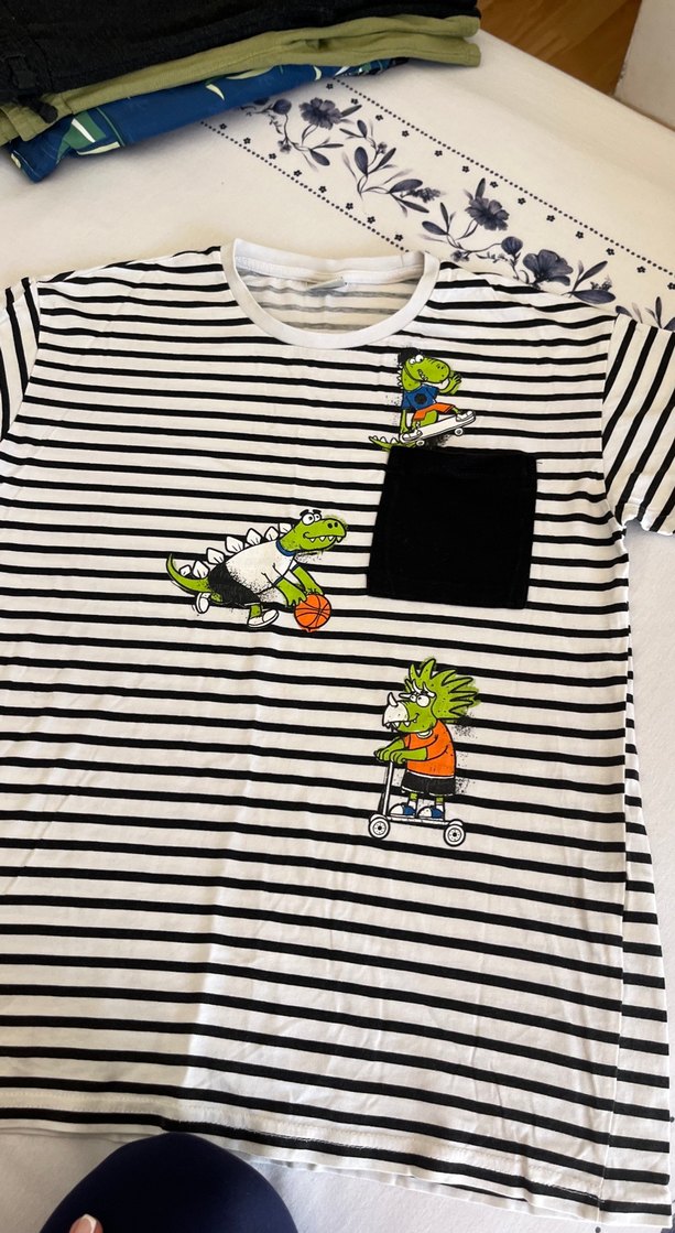 Çizgili Baskılı Erkek Tişörtü - Görsel 2