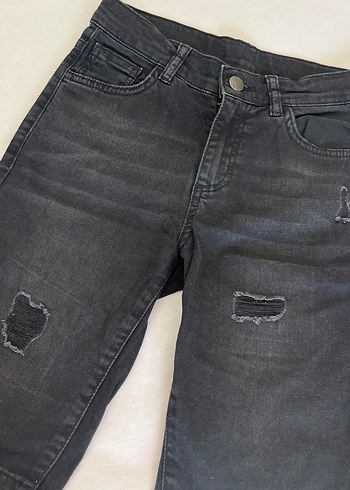 Siyah Erkek Kot Şort - Görsel 3