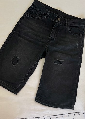 Siyah Erkek Kot Şort - Görsel 2