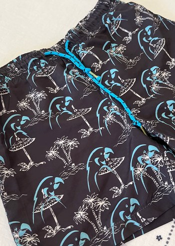 Mavi Baskılı Erkek çocuk  Mini Şort - Görsel 2