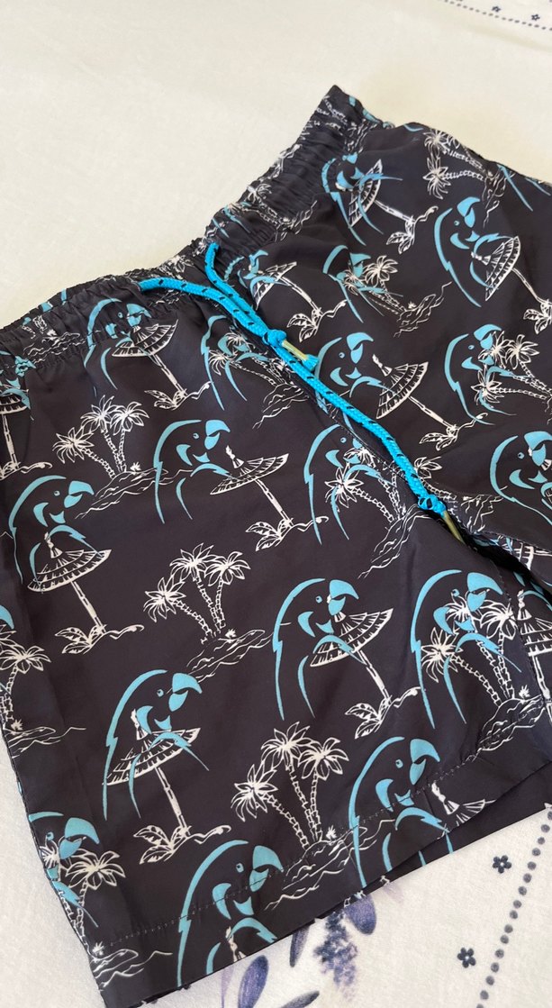 Mavi Baskılı Erkek çocuk  Mini Şort - Görsel 2