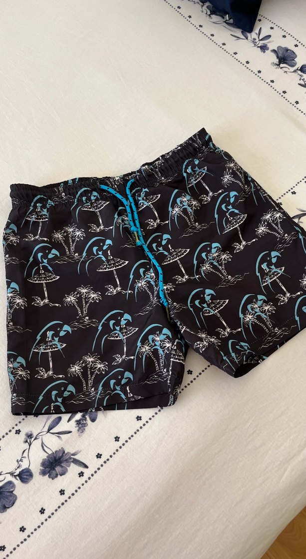 Mavi Baskılı Erkek çocuk  Mini Şort - Görsel 3