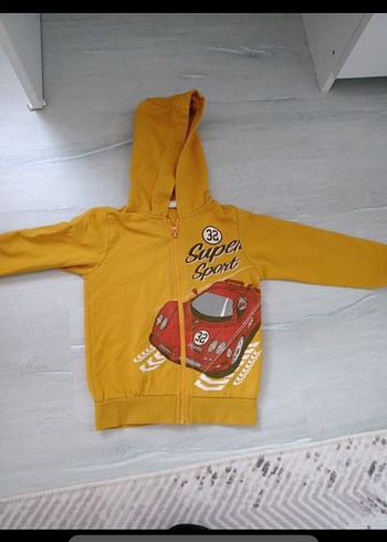 Sarı Kapüşonlu Erkek Çocuk Sweatshirt - Görsel 2