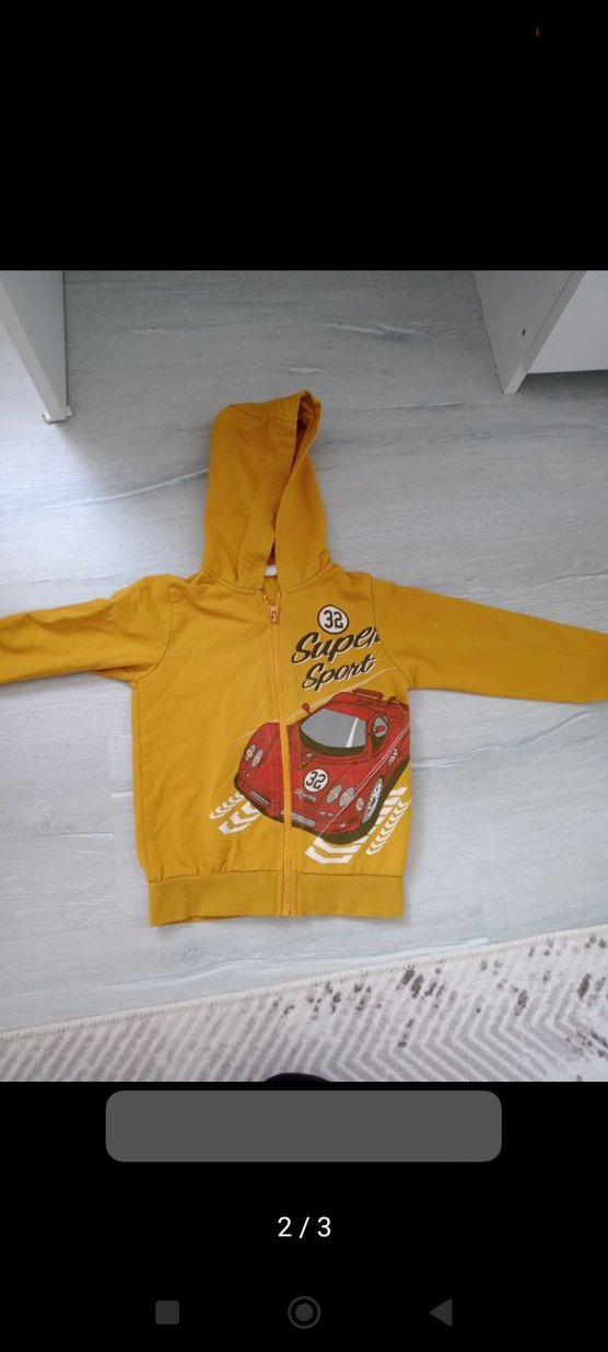 Sarı Kapüşonlu Erkek Çocuk Sweatshirt - Görsel 2