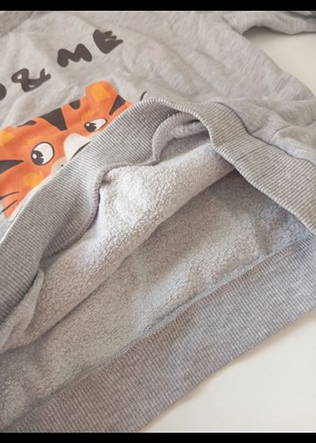 Gri Bebek Erkek Uzun Kollu Sweatshirt ve Pantolon Takımı - Görsel 6