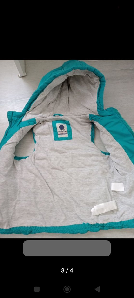 Kapüşonlu Erkek Çocuk Turkuaz Yelek - Görsel 3