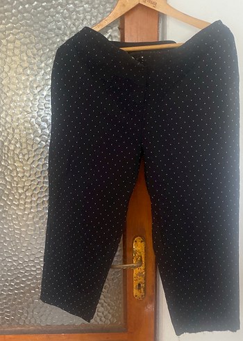 LC Waikiki Düğmeli Siyah Midi Kadın Kumaş Pantolon