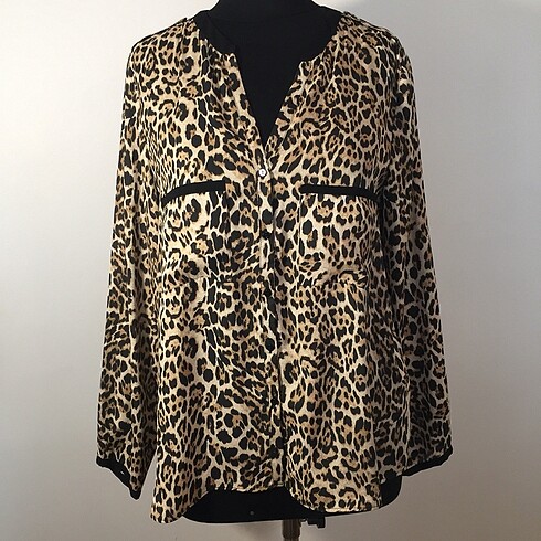 ZARA XL LEOPAR DESENLİ GÖMLEK